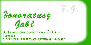 honoratusz gabl business card